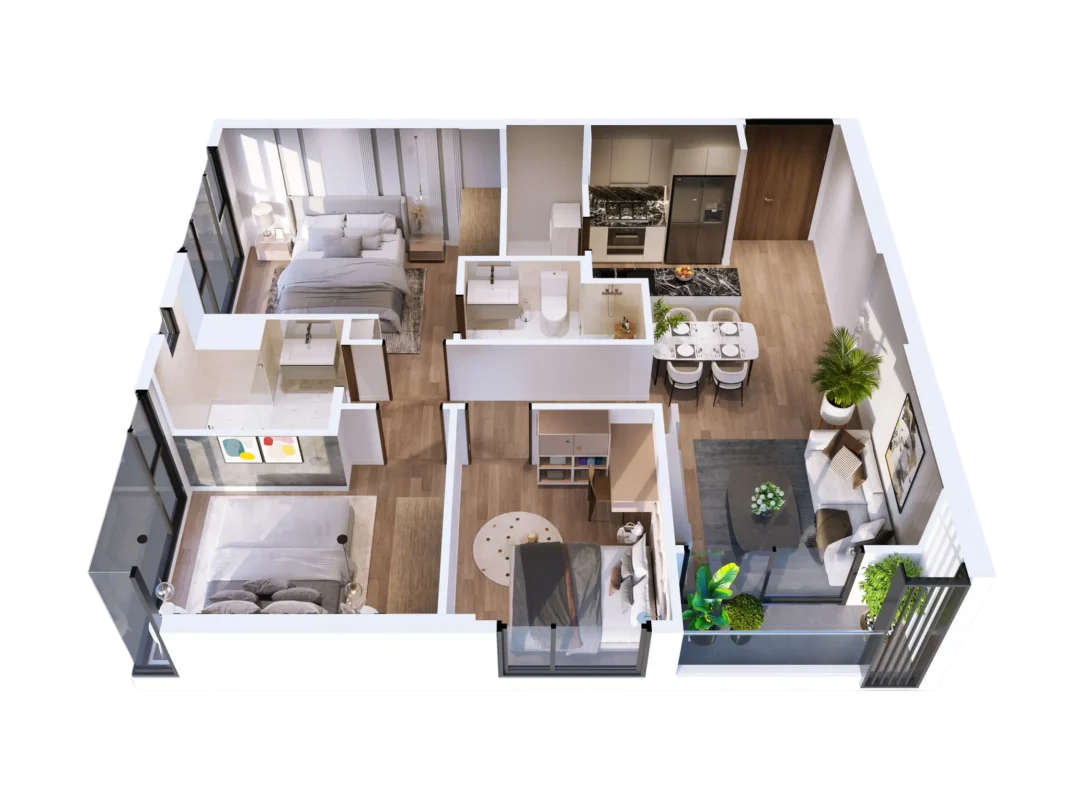 Căn hộ 3 ngủ chung cư Masteri Grand Coast Vinhomes Ocean Park 2